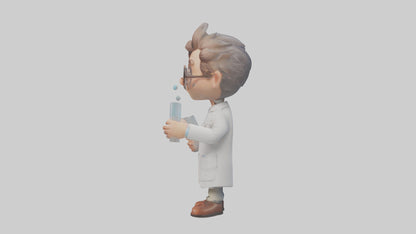 Cartoon Research Scientist model 3D model