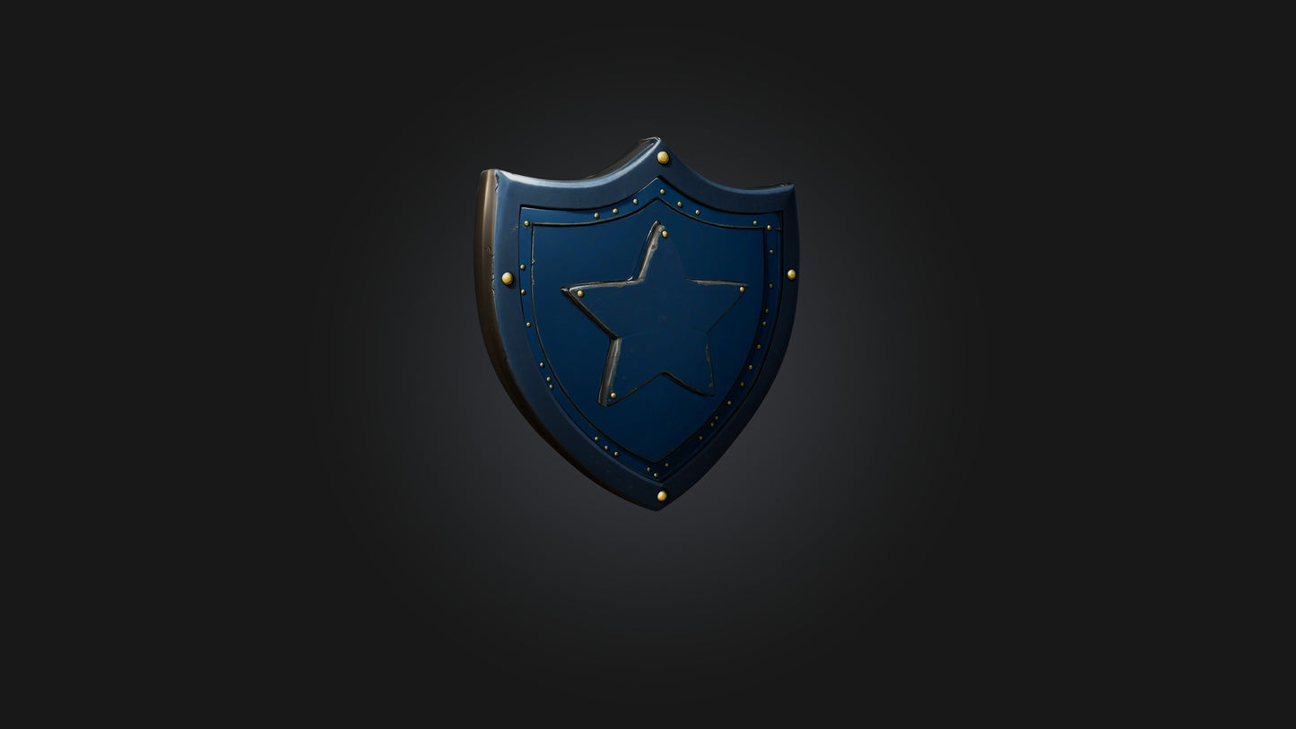 Cartoon Shield 3D model