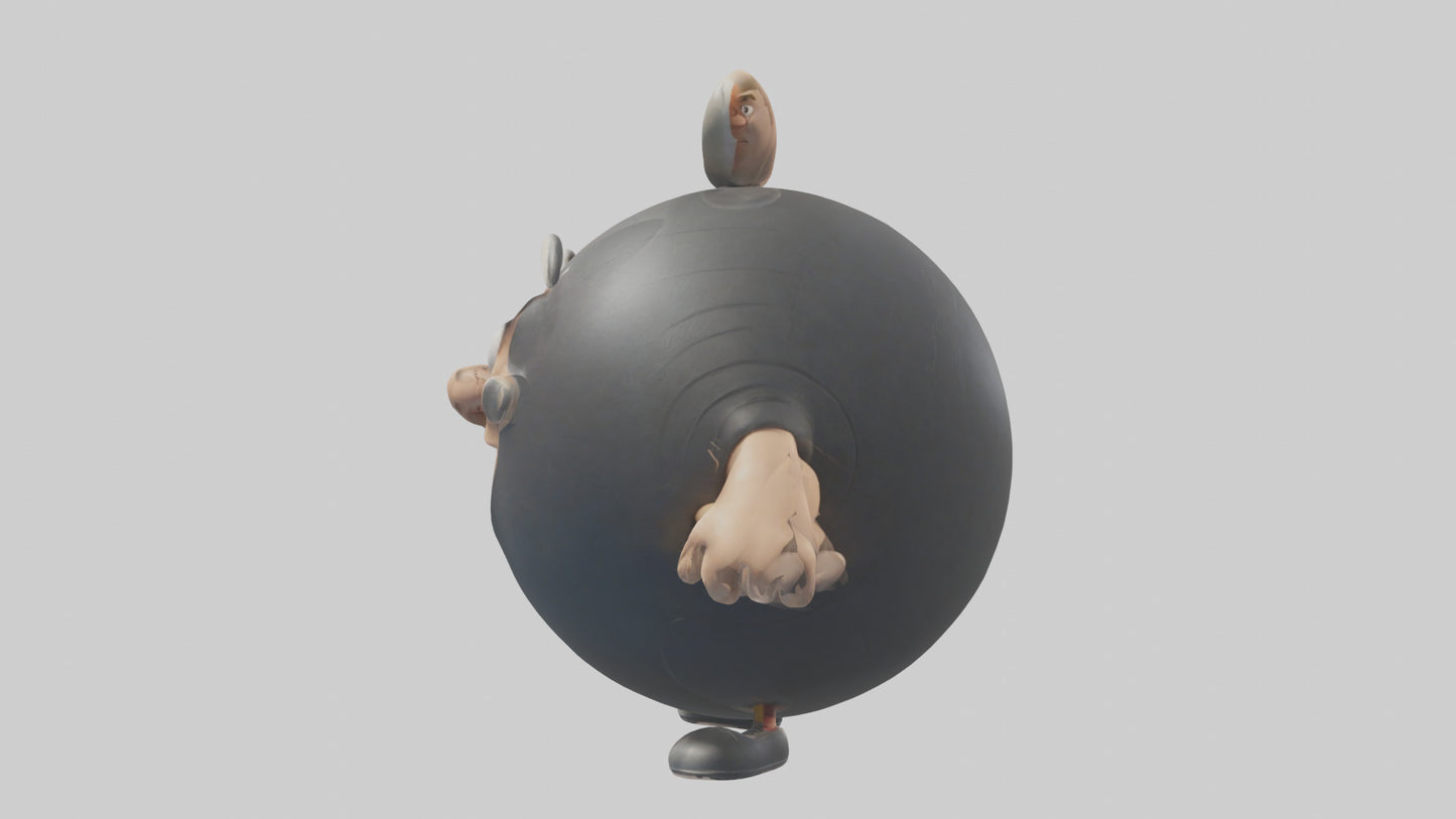Cartoon Shot Put model 3D model