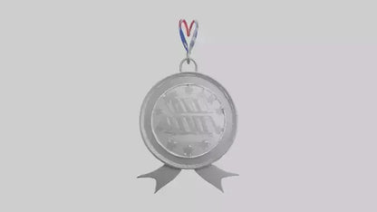 Cartoon Silver Medal 3D model