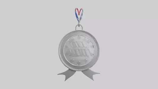 Cartoon Silver Medal 3D model