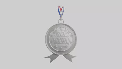 Cartoon Silver Medal 3D model
