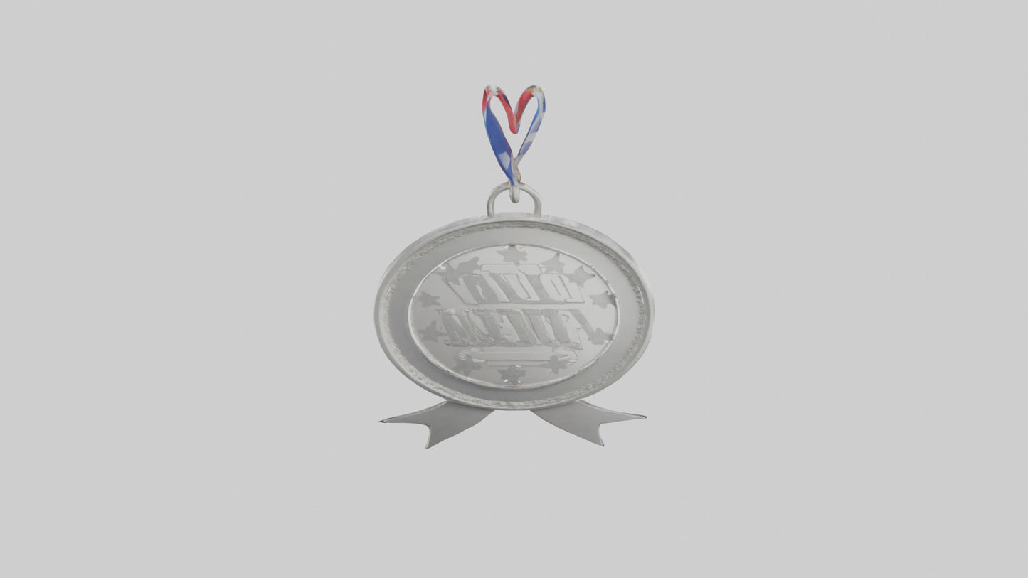 Cartoon Silver Medal 3D model