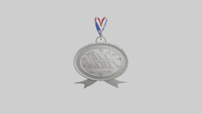 Cartoon Silver Medal 3D model