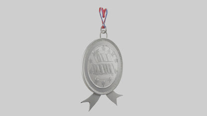 Cartoon Silver Medal 3D model