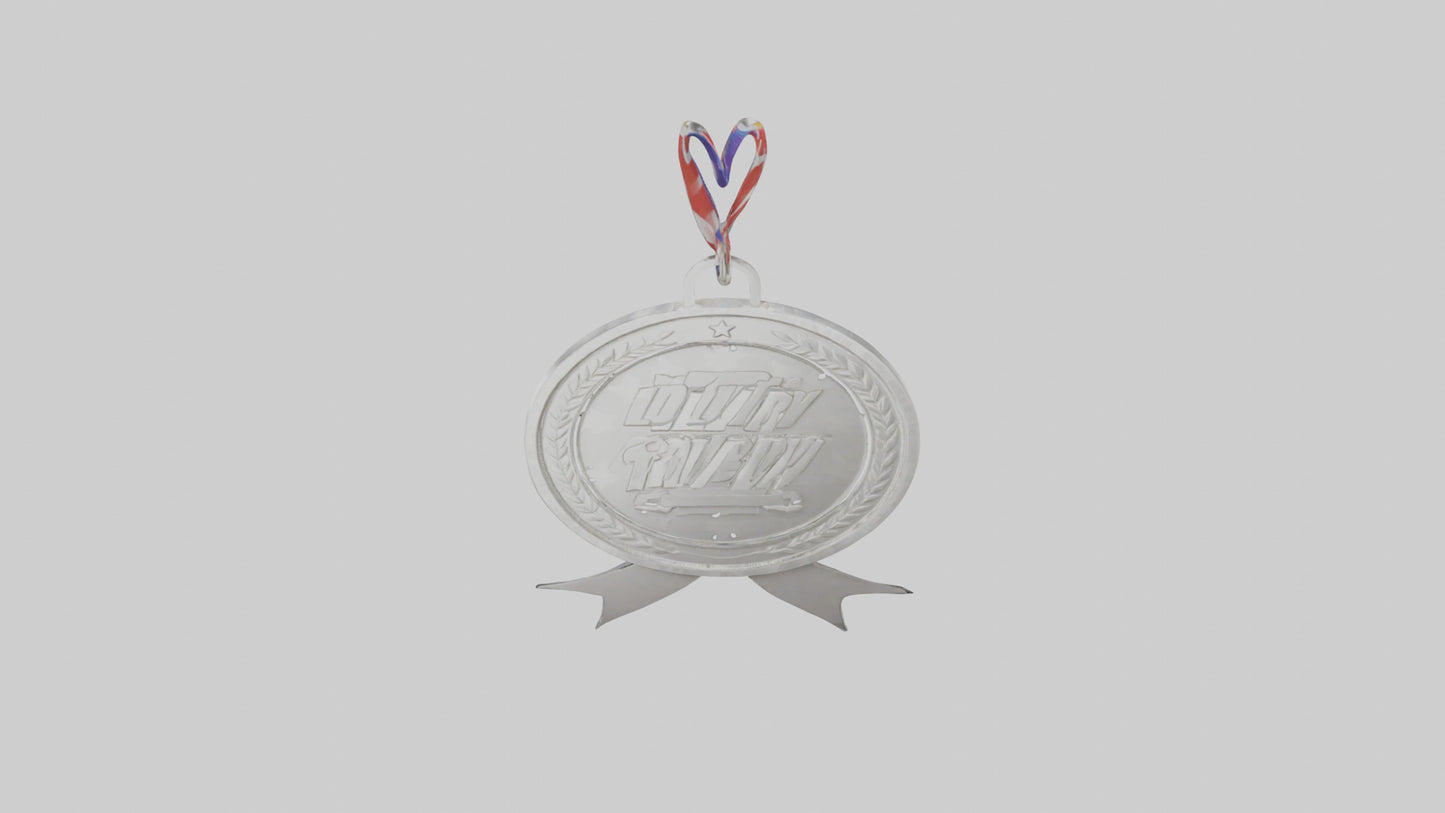 Cartoon Silver Medal 3D model
