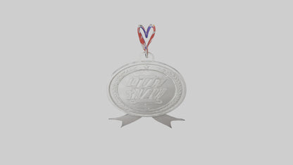 Cartoon Silver Medal 3D model
