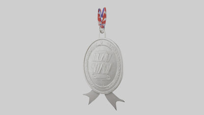 Cartoon Silver Medal 3D model