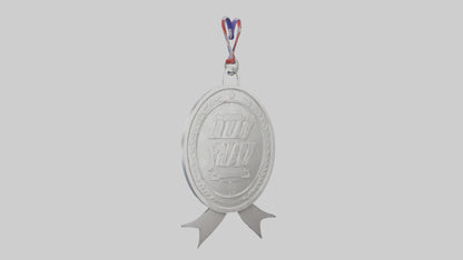 Cartoon Silver Medal 3D model