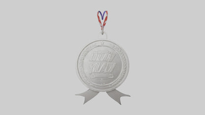 Cartoon Silver Medal 3D model