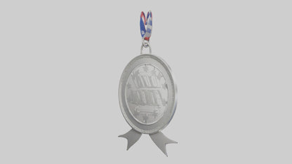 Cartoon Silver Medal 3D model