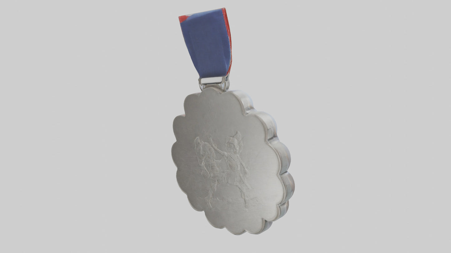 Cartoon Silver Medal model 3D model