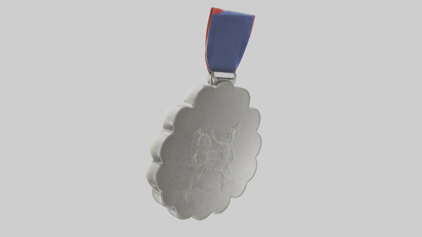 Cartoon Silver Medal model 3D model