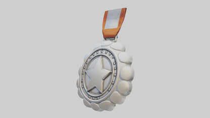 Cartoon Silver Medal model 3D model