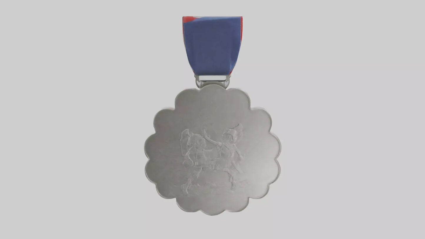 Cartoon Silver Medal model 3D model