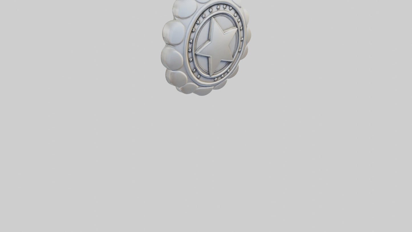 Cartoon Silver Medal model 3D model