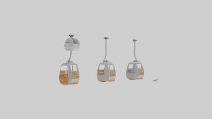 Cartoon Ski Lift model 3D model