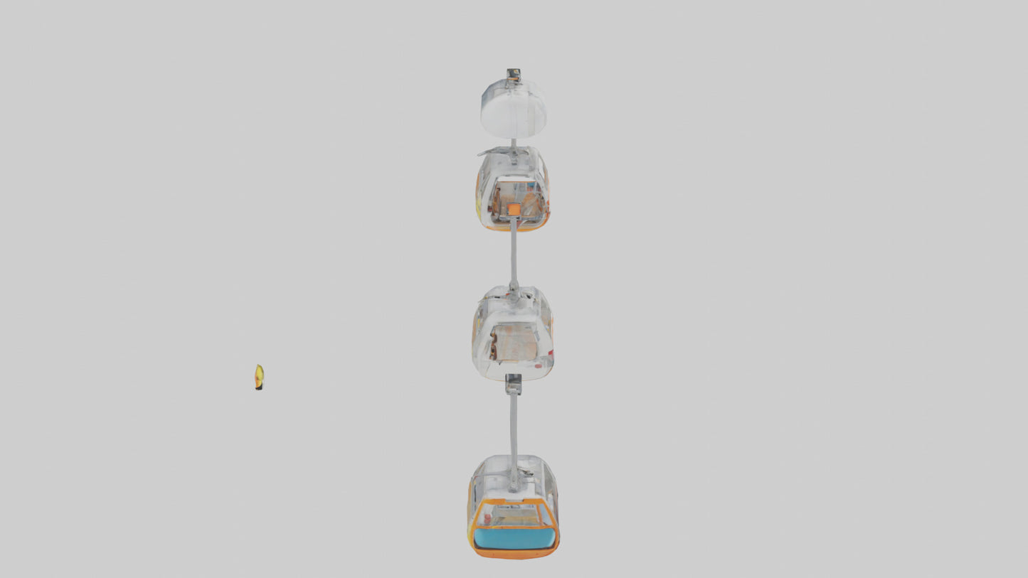 Cartoon Ski Lift model 3D model