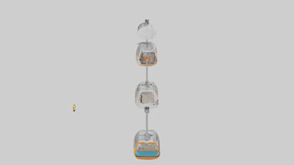 Cartoon Ski Lift model 3D model