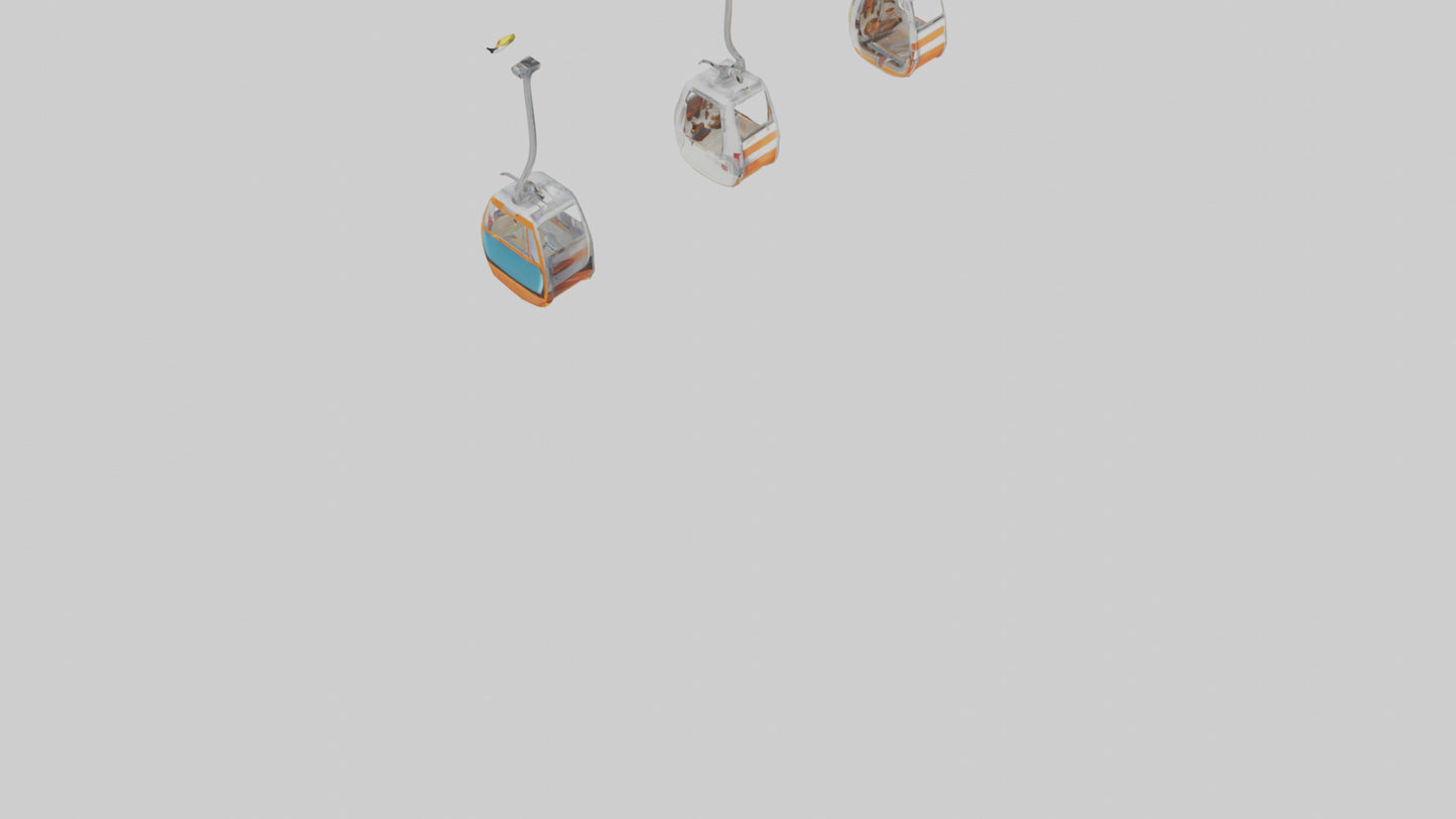 Cartoon Ski Lift model 3D model