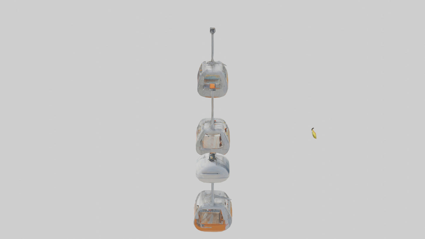 Cartoon Ski Lift model 3D model