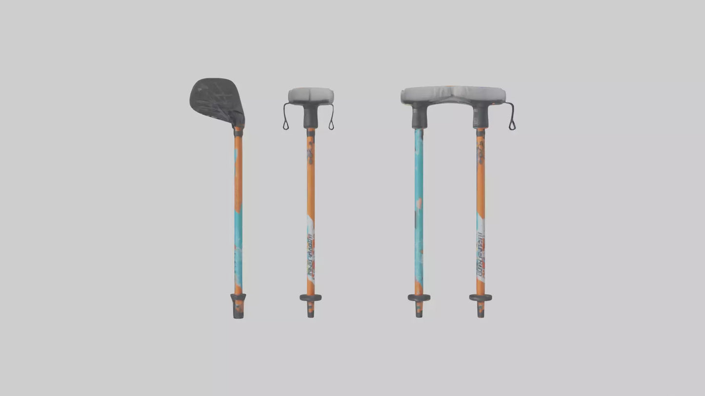 Cartoon Ski Poles model 3D model