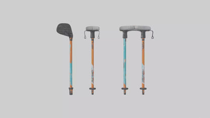 Cartoon Ski Poles model 3D model