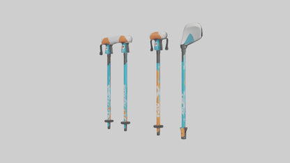 Cartoon Ski Poles model 3D model
