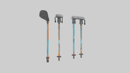Cartoon Ski Poles model 3D model