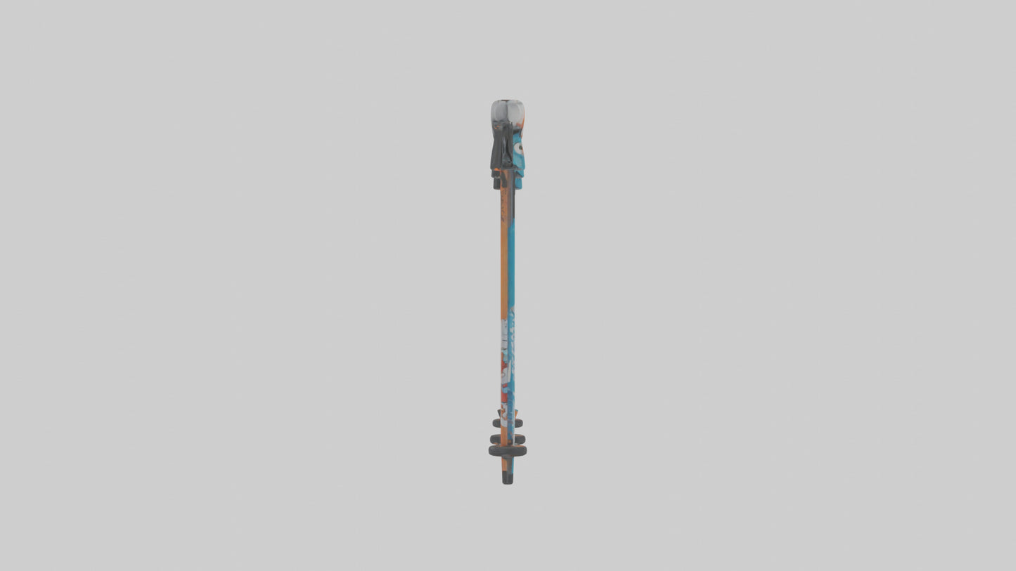 Cartoon Ski Poles model 3D model