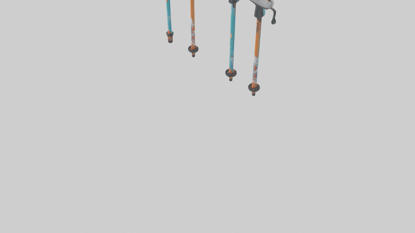 Cartoon Ski Poles model 3D model