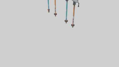 Cartoon Ski Poles model 3D model