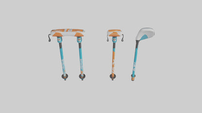 Cartoon Ski Poles model 3D model