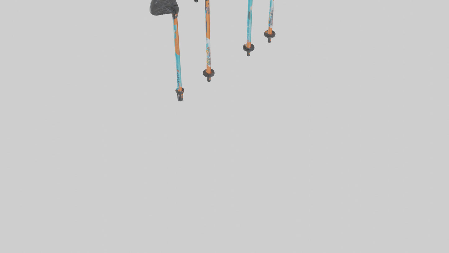 Cartoon Ski Poles model 3D model