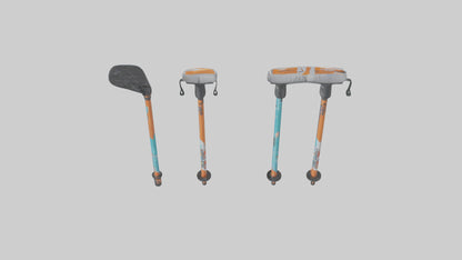 Cartoon Ski Poles model 3D model