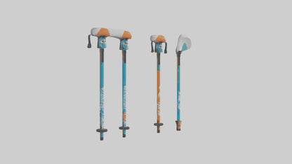 Cartoon Ski Poles model 3D model