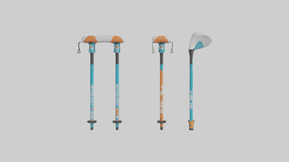 Cartoon Ski Poles model 3D model