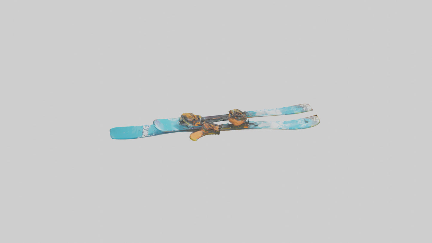 Cartoon Skis model 3D model