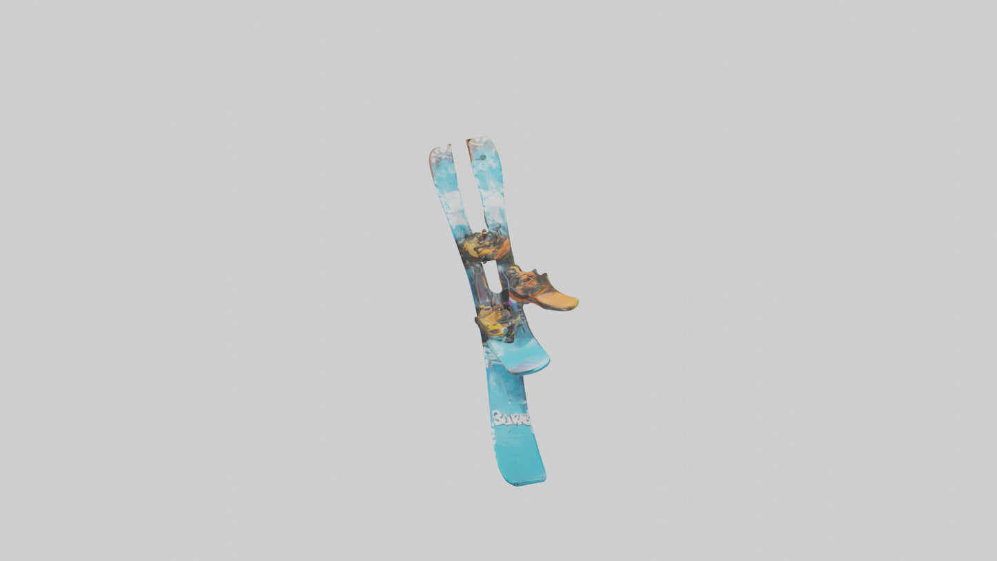 Cartoon Skis model 3D model