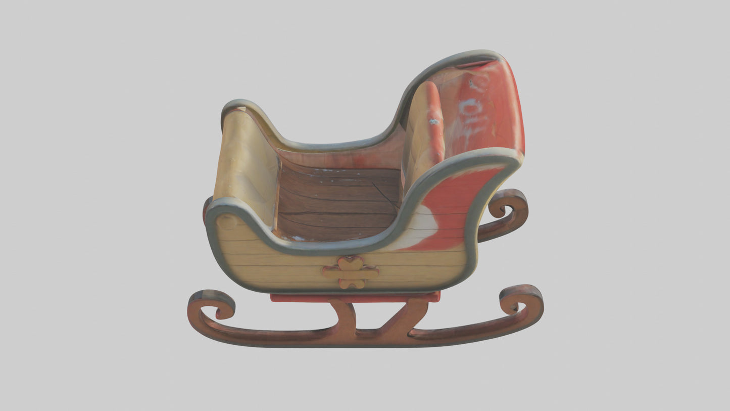 Cartoon Sled model 3D model