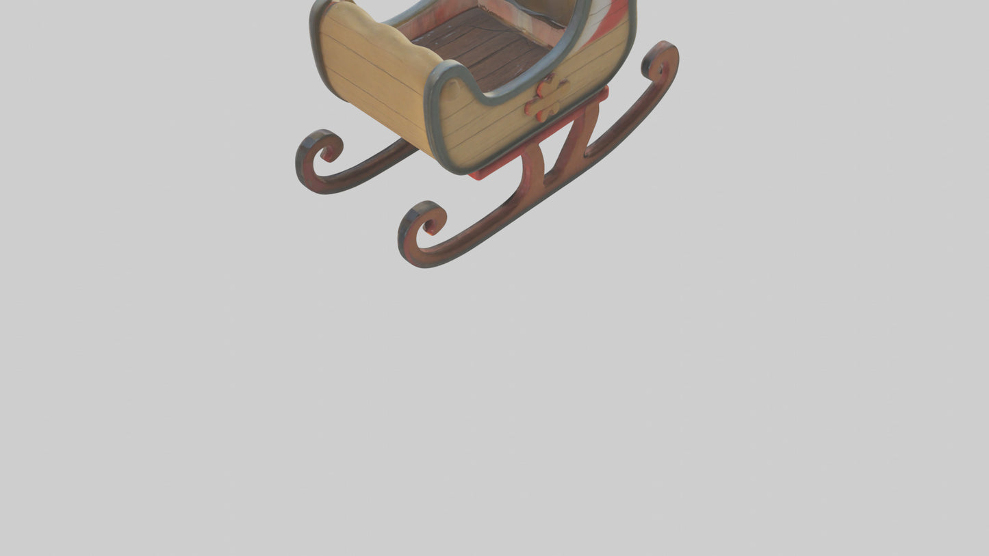 Cartoon Sled model 3D model