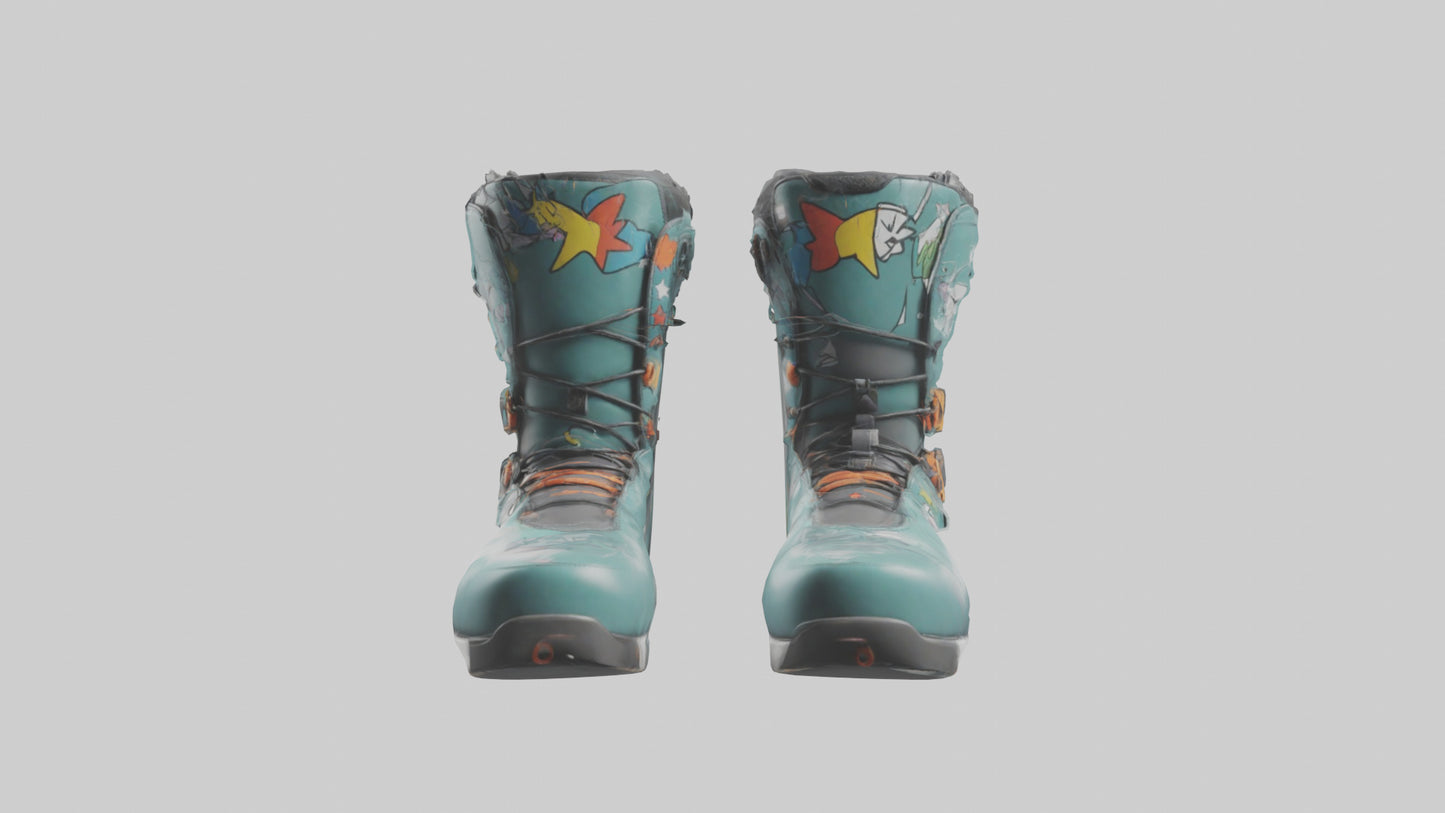 Cartoon Snowboard Boots model 3D model