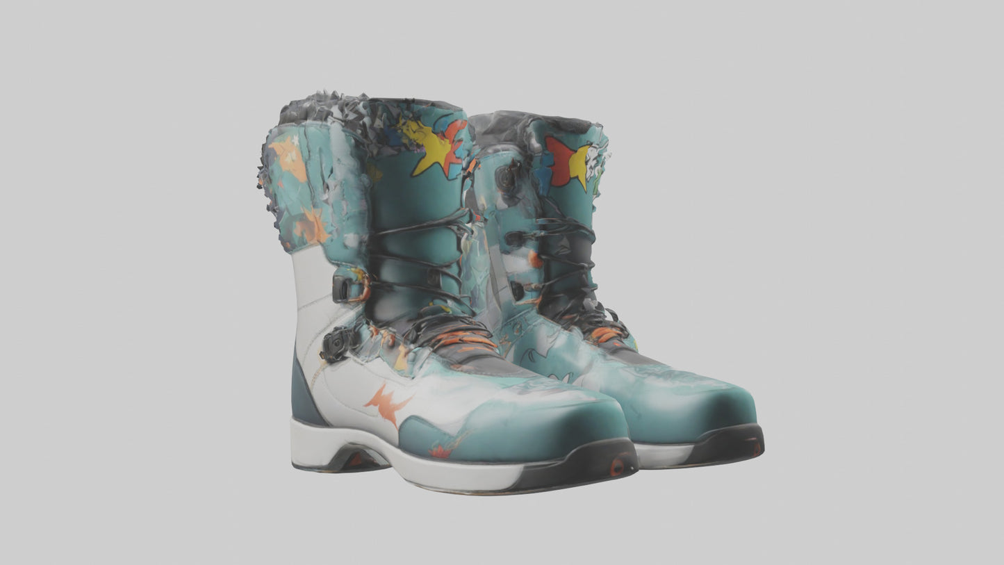 Cartoon Snowboard Boots model 3D model