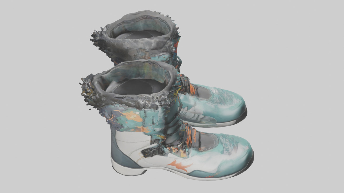Cartoon Snowboard Boots model 3D model