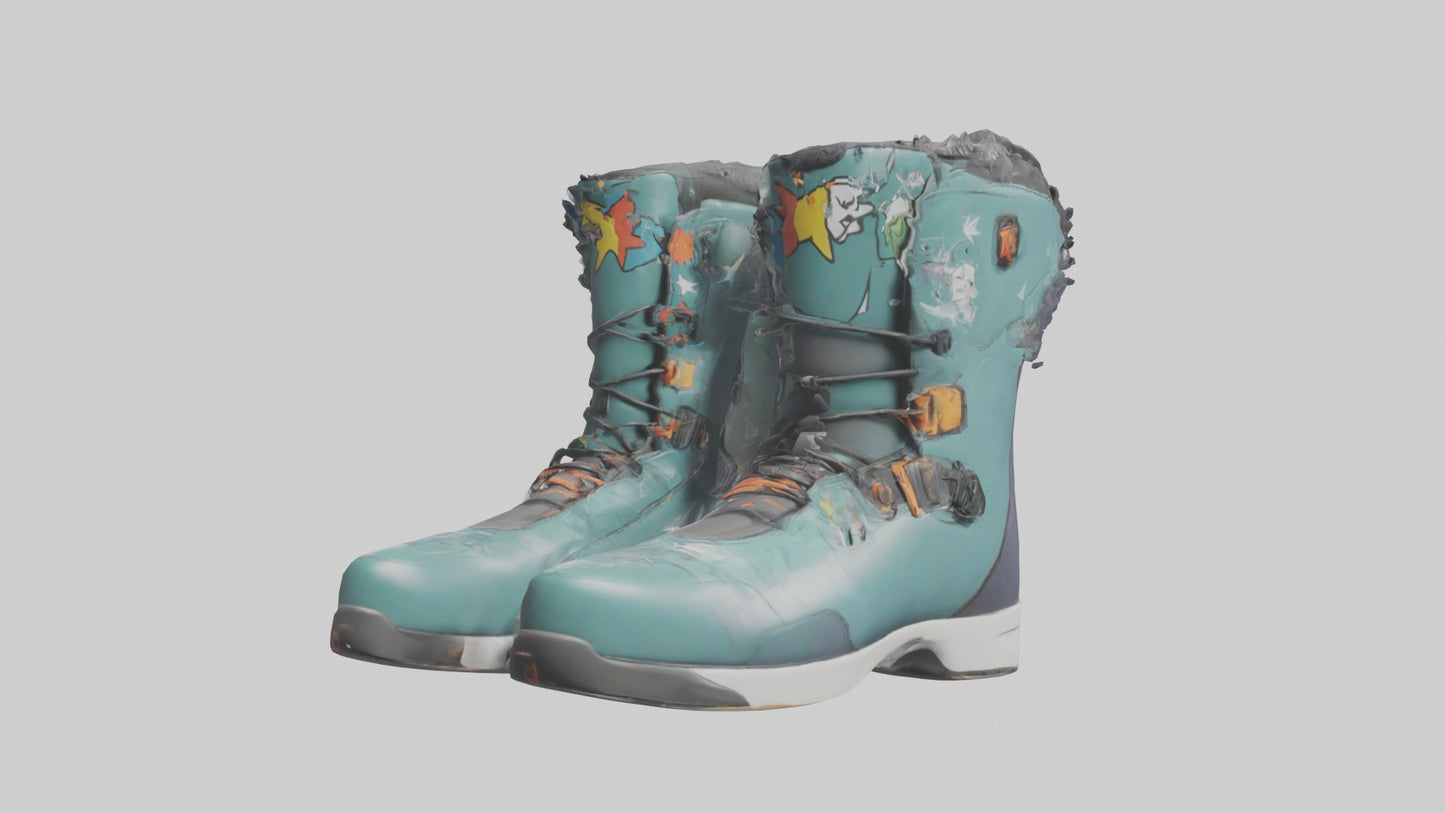 Cartoon Snowboard Boots model 3D model