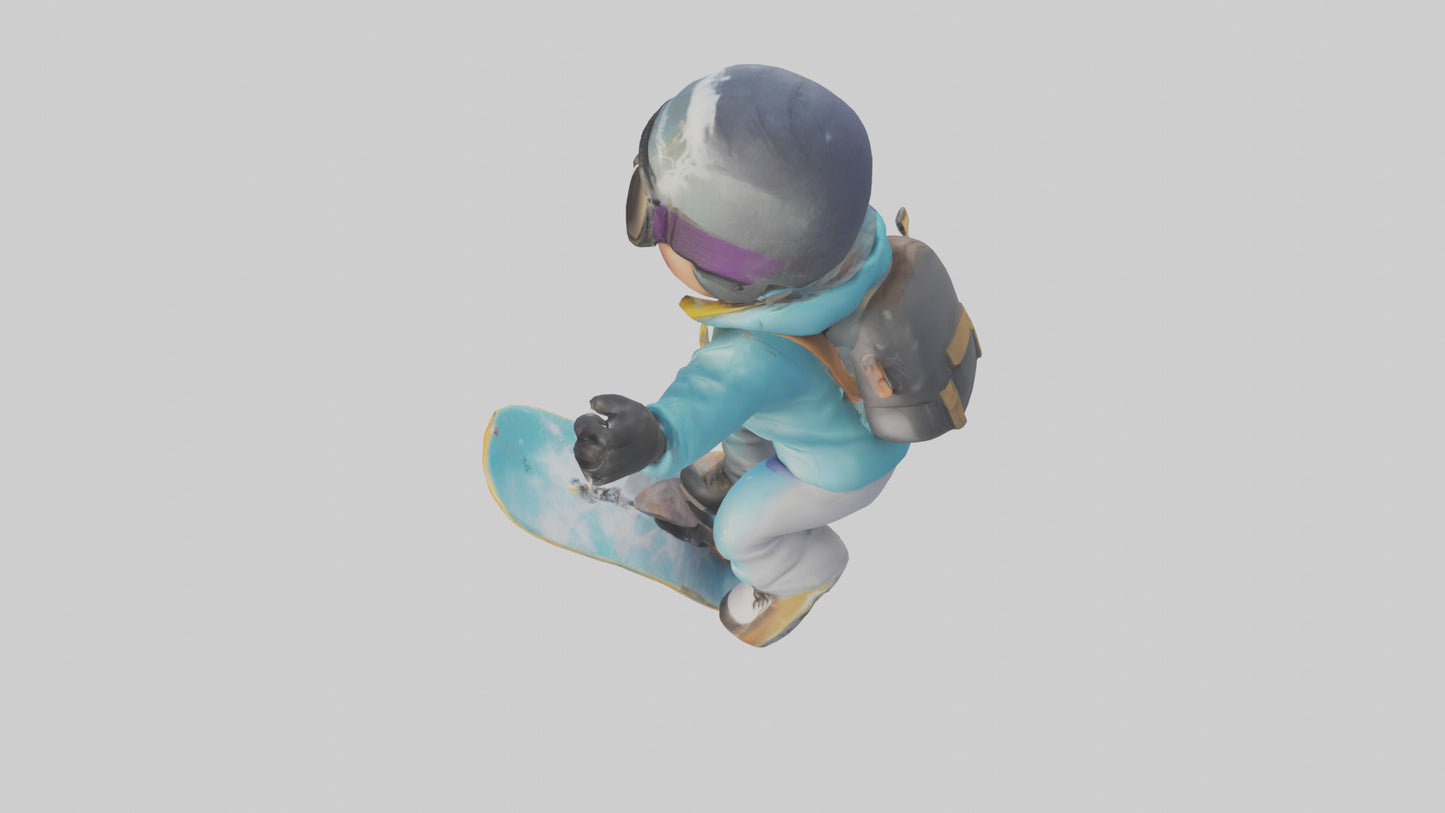 Cartoon Snowboarder model 3D model