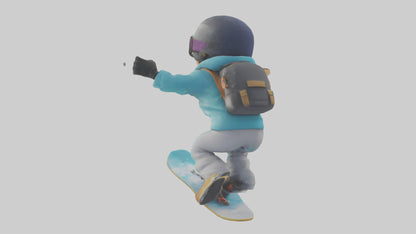 Cartoon Snowboarder model 3D model