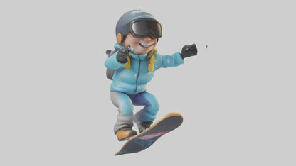 Cartoon Snowboarder model 3D model