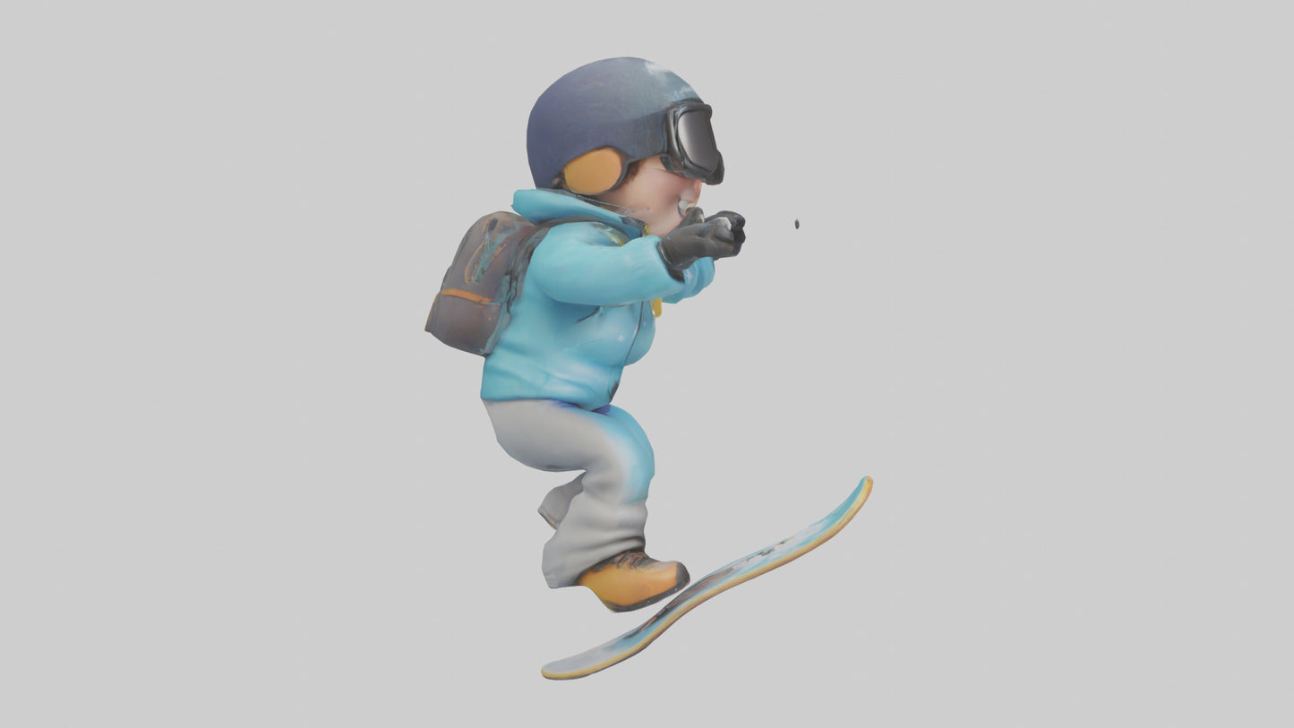 Cartoon Snowboarder model 3D model