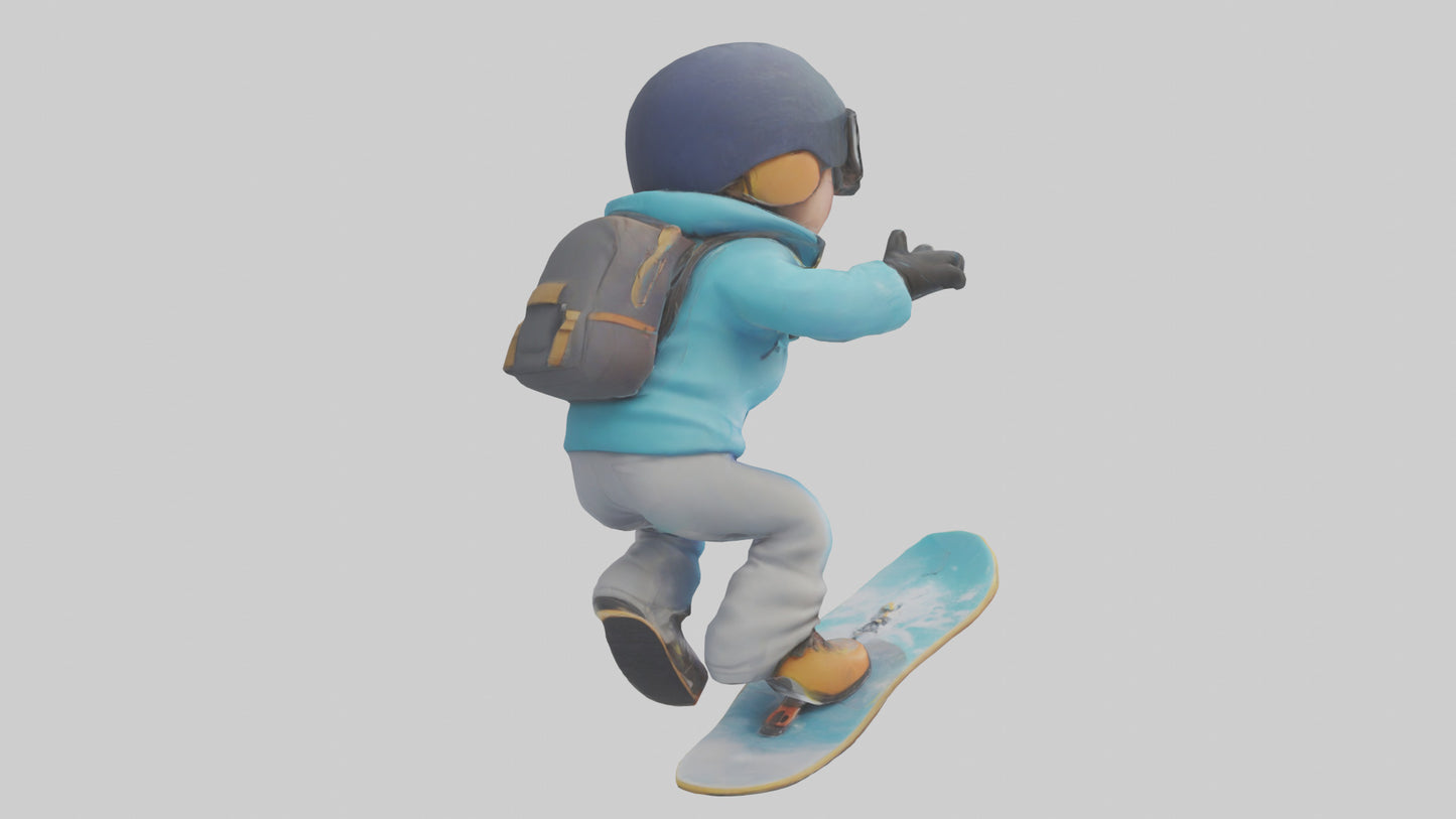 Cartoon Snowboarder model 3D model